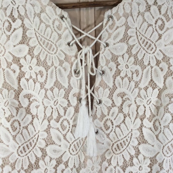 Drew Anthropologie Size Medium Cream Colored Lacey Dress - Picture 5 of 9